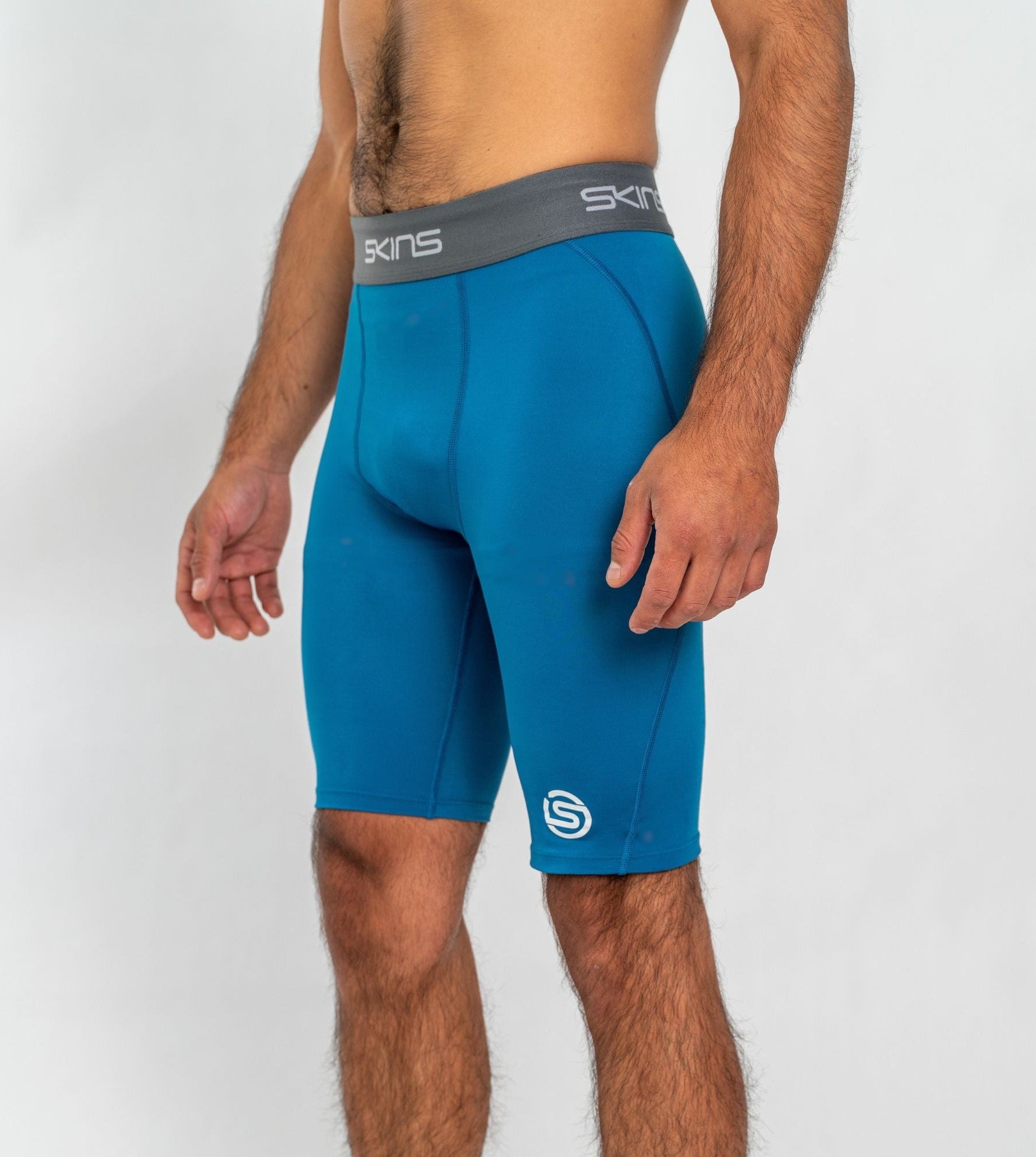 SKINS Men's Series-1 Half Tight Teal Blue