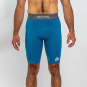 SKINS Men's Series-1 Half Tight Teal Blue