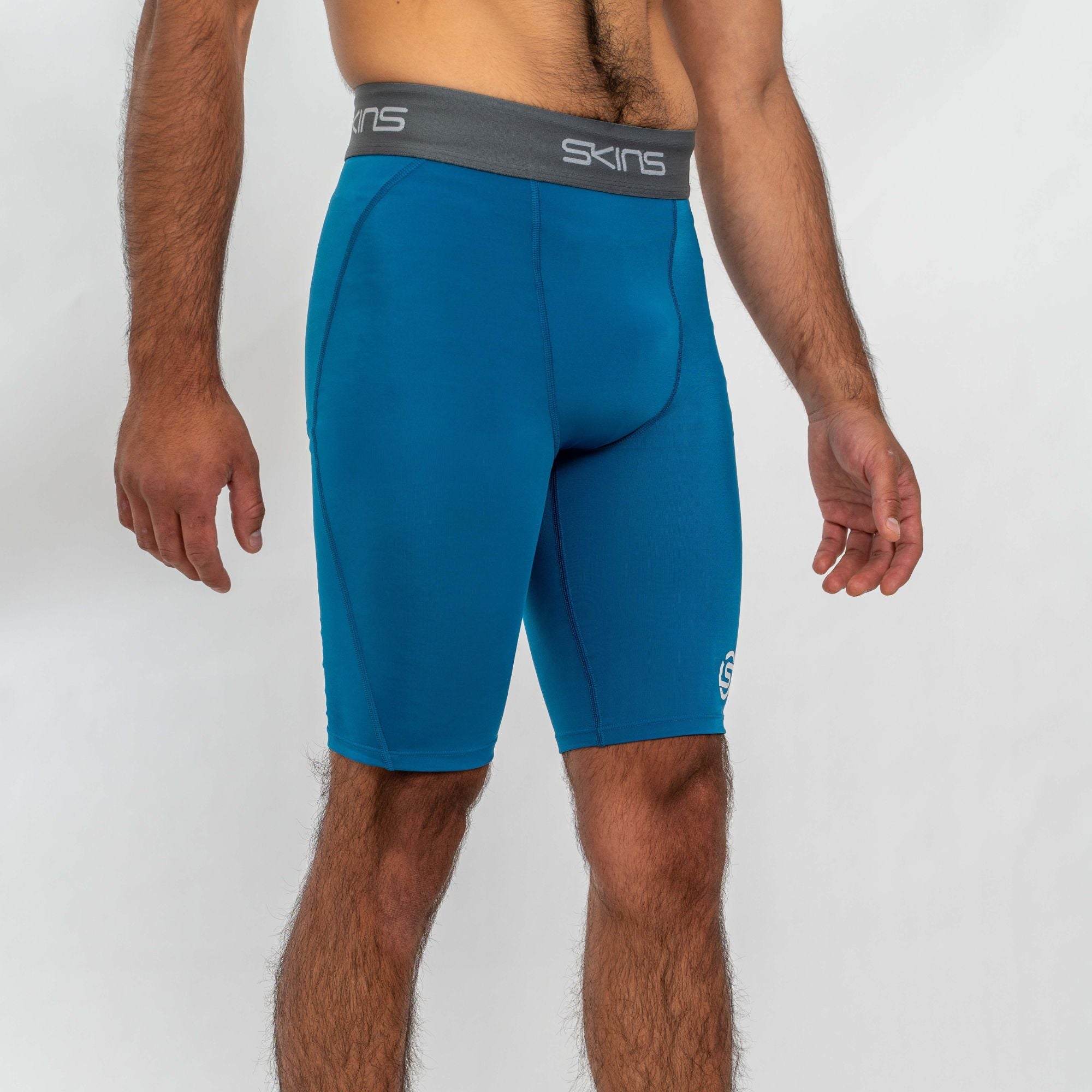 SKINS Men's Series-1 Half Tight Teal Blue