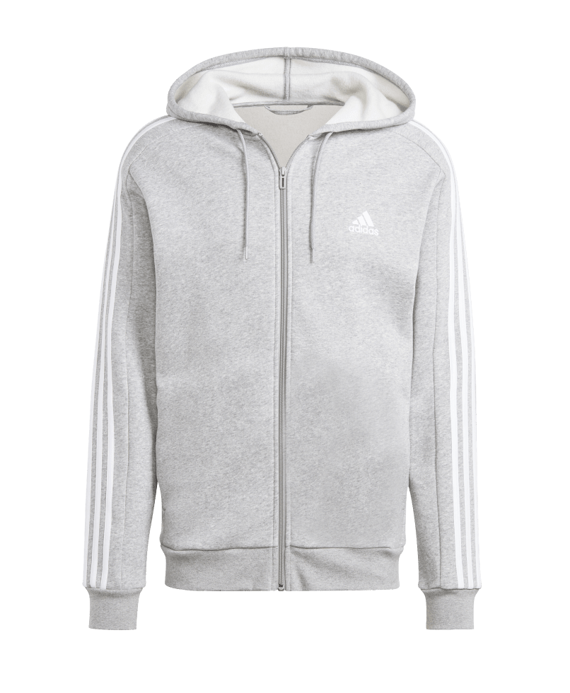 Adidas 3S Fleece Zip Thru Hoodie Grey