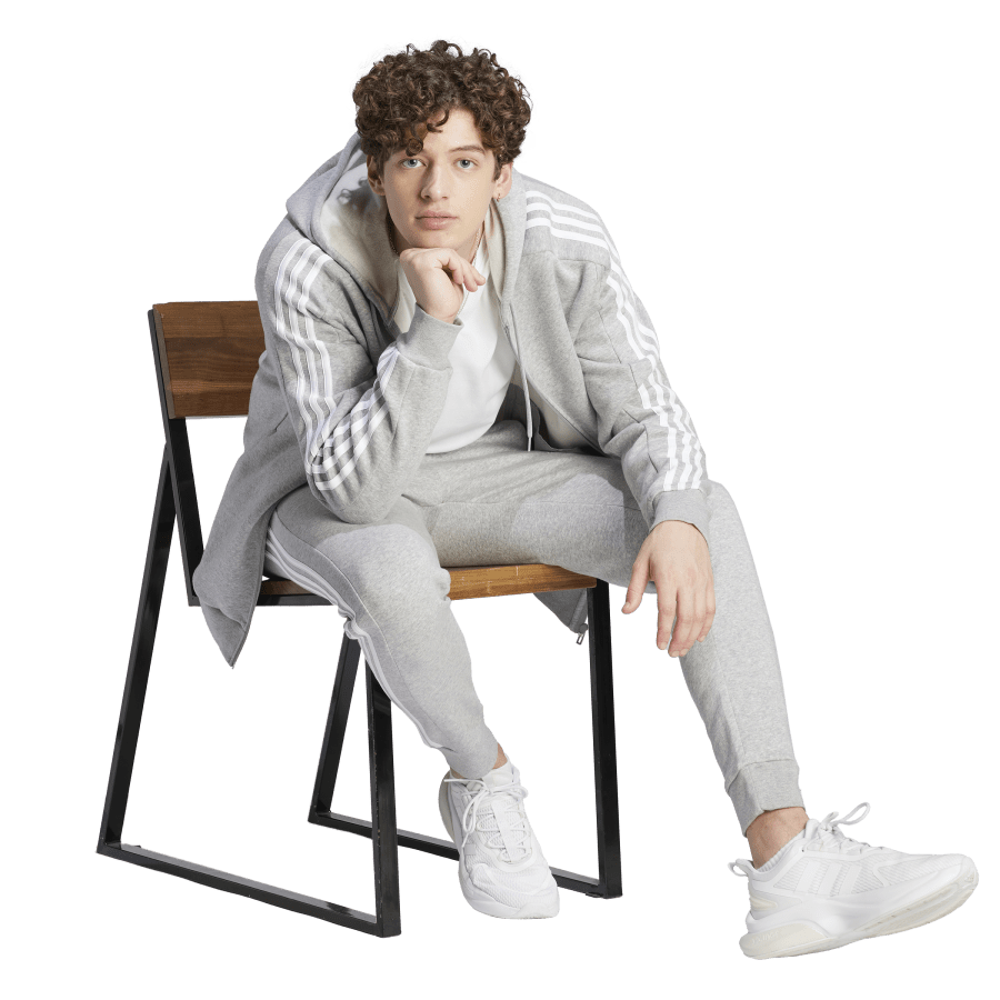 Adidas 3S Fleece Zip Thru Hoodie Grey