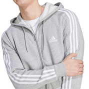 Adidas 3S Fleece Zip Thru Hoodie Grey