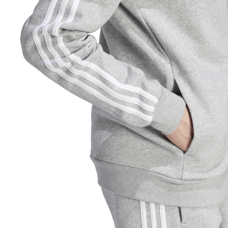 Adidas 3S Fleece Zip Thru Hoodie Grey