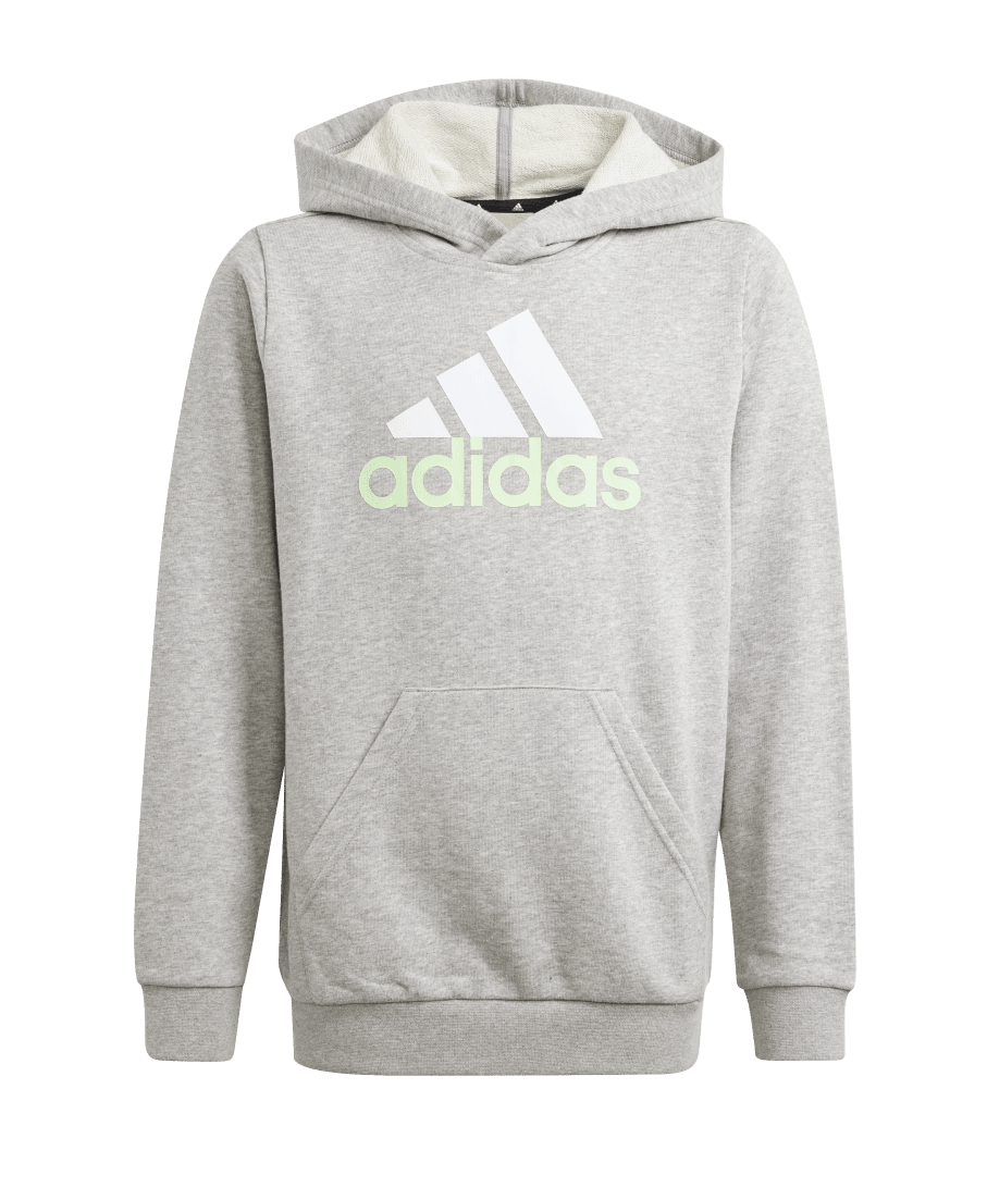 adidas Kid's Ess Big Logo Hoodie Grey/Green Spark