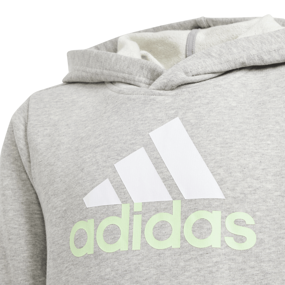 adidas Kid's Ess Big Logo Hoodie Grey/Green Spark