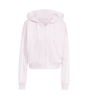 Adidas Women's 3-Stripe Full Zip French Terry Hoodie Pink