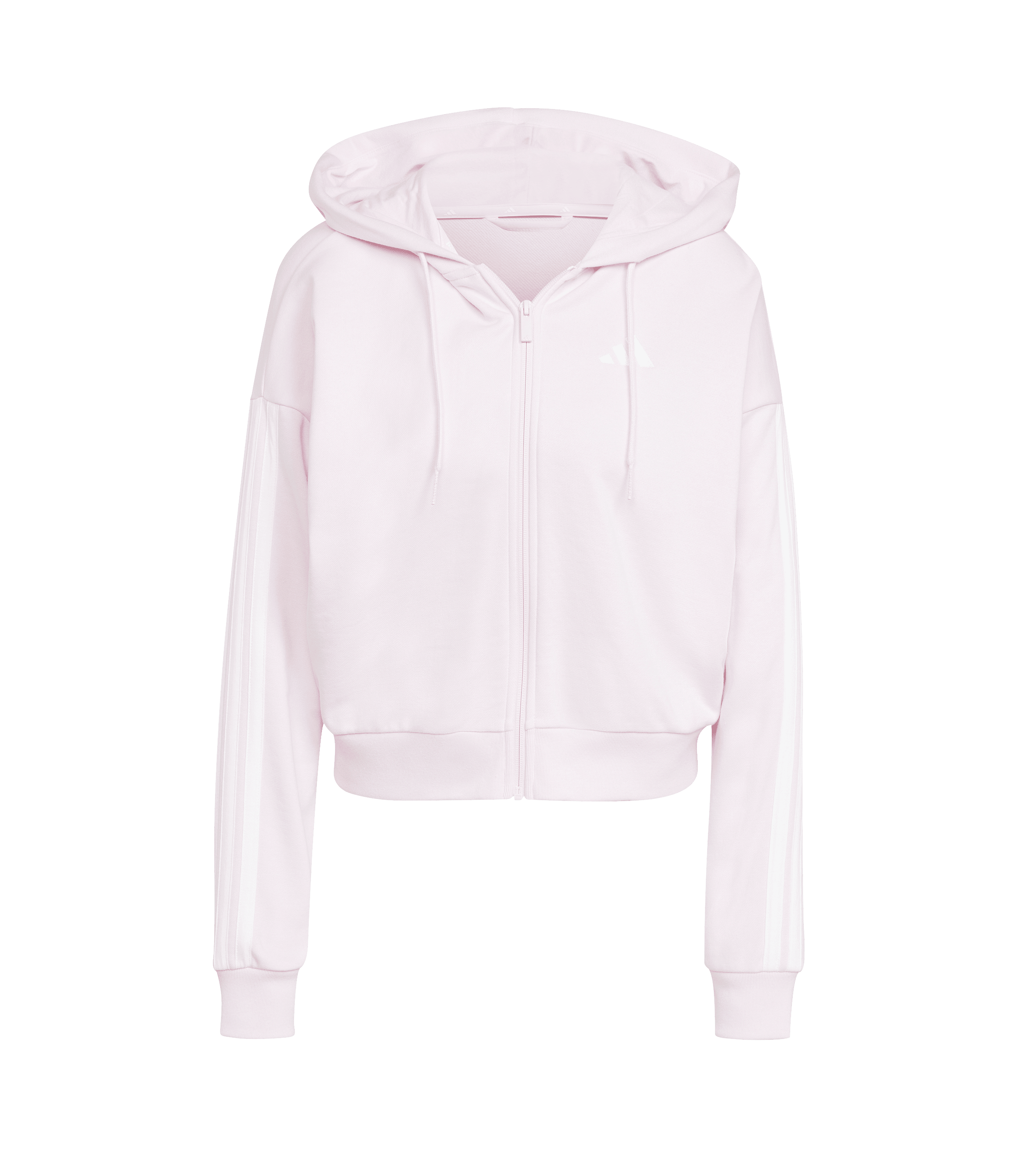 Adidas Women's 3-Stripe Full Zip French Terry Hoodie Pink