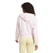Adidas Women's 3-Stripe Full Zip French Terry Hoodie Pink