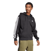 Adidas 3-Stripe Full Zip Fleece Hoodie Black