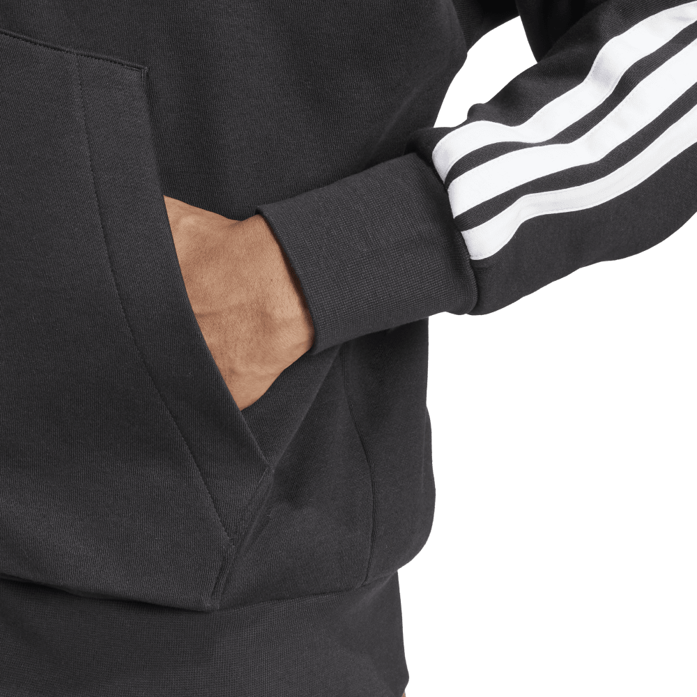 Adidas 3-Stripe Full Zip Fleece Hoodie Black