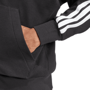 Adidas 3-Stripe Full Zip Fleece Hoodie Black