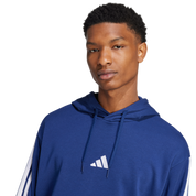 Adidas 3-Stripe French Terry Hoodie Dark Blue
