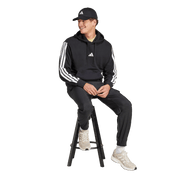 Adidas 3-Stripe French Terry Hoodie Black