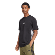 Adidas 3-Stripe Single Jersey T-Shirt Black