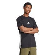 Adidas 3-Stripe Single Jersey T-Shirt Black