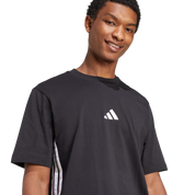Adidas 3-Stripe Single Jersey T-Shirt Black