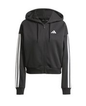 Adidas Womens 3-Stripe Full Zip Hoodie Black