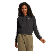 Adidas Womens 3-Stripe Full Zip Hoodie Black