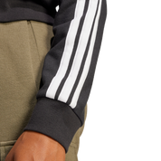 Adidas Womens 3-Stripe Full Zip Hoodie Black