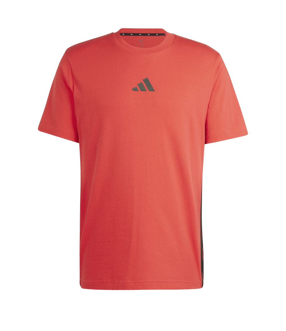 Adidas 3-Stripe Single Jersey T-Shirt Pure Ruby