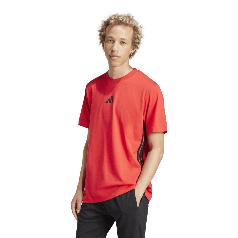 Adidas 3-Stripe Single Jersey T-Shirt Pure Ruby
