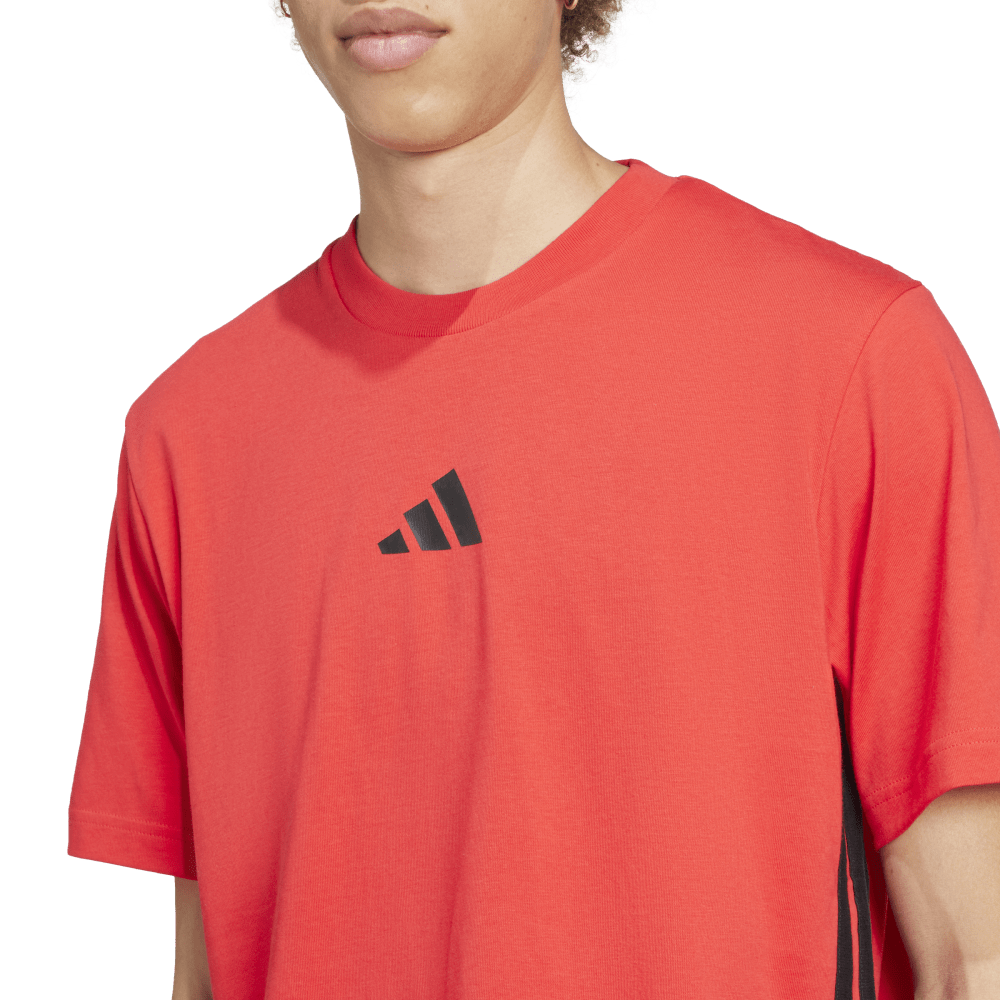 Adidas 3-Stripe Single Jersey T-Shirt Pure Ruby