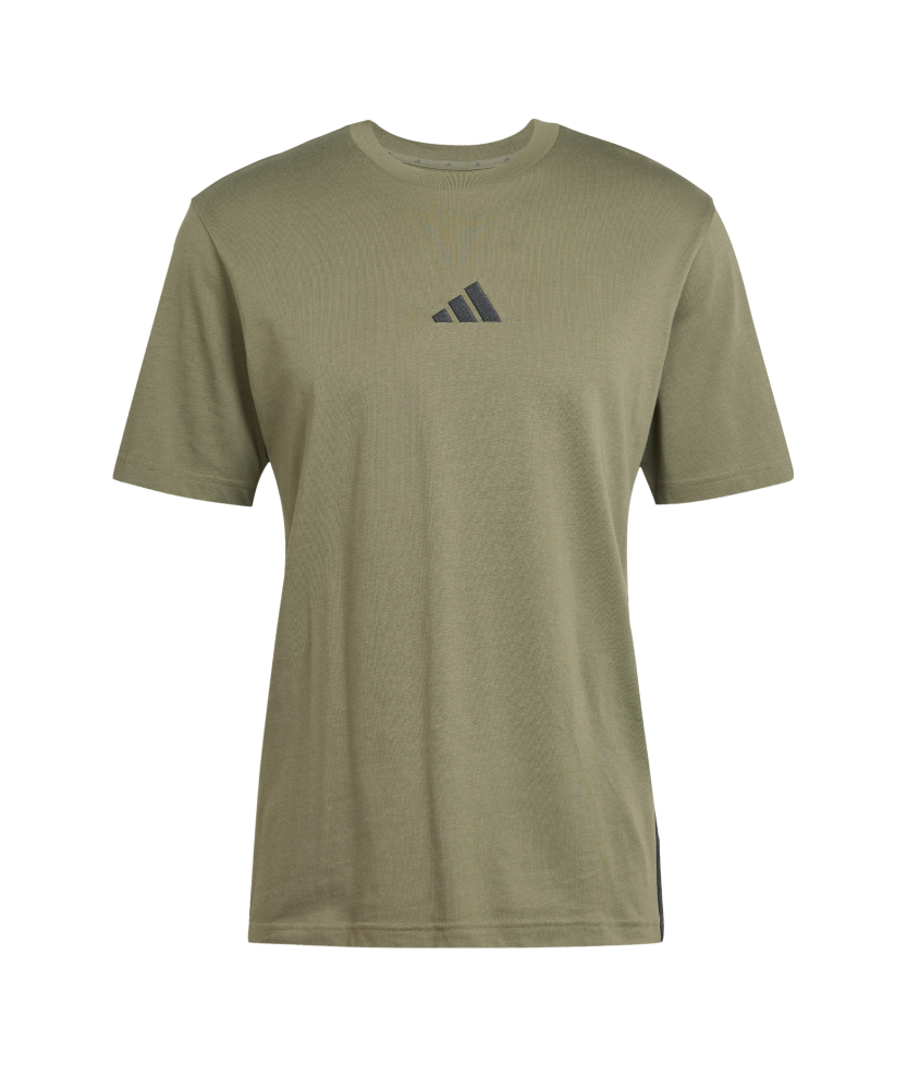 Adidas 3-Stripe Single Jersey T-Shirt Olive