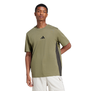 Adidas 3-Stripe Single Jersey T-Shirt Olive