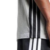 Adidas 3-Stripe Single Jersey T-Shirt Grey