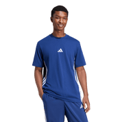 Adidas 3-Stripe Single Jersey T-Shirt Blue