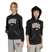 Adidas Kid's Collegiate Typography Hoodie Black