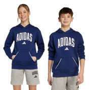 Adidas Kid's Collegiate Typography Hoodie Dark Blue