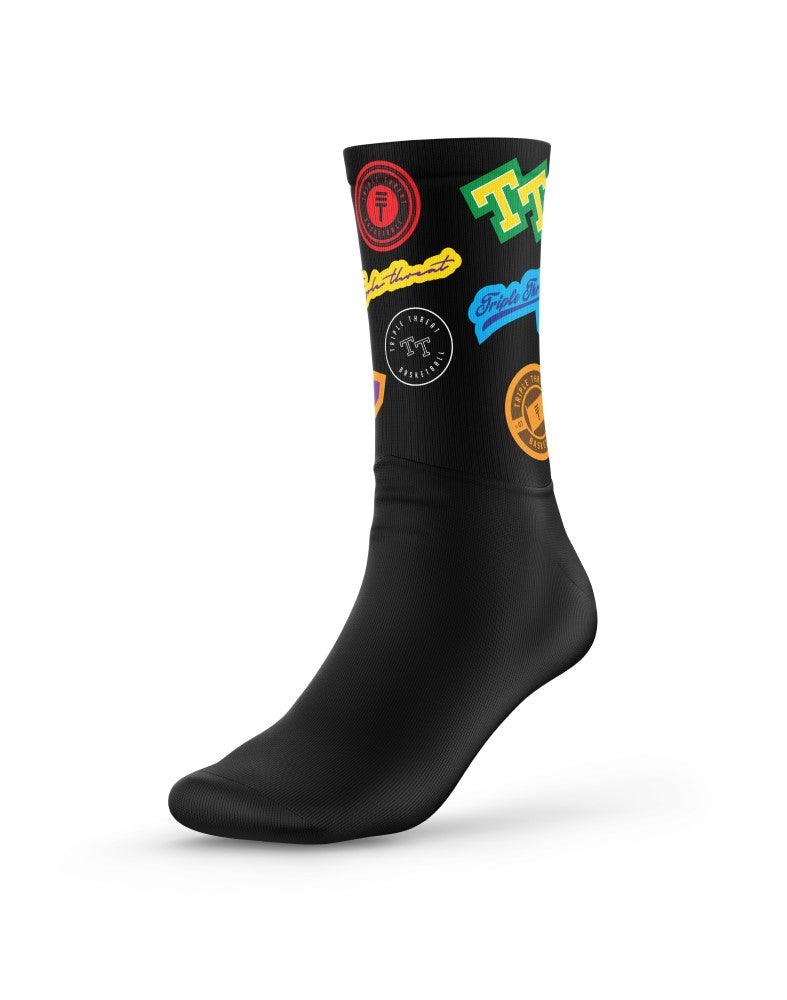 Triple Threat Logo Sock Black