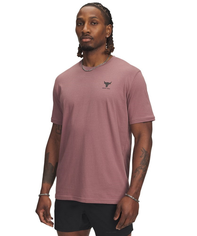 Under Armour Project Rock Branded T-Shirt Maroon Mist