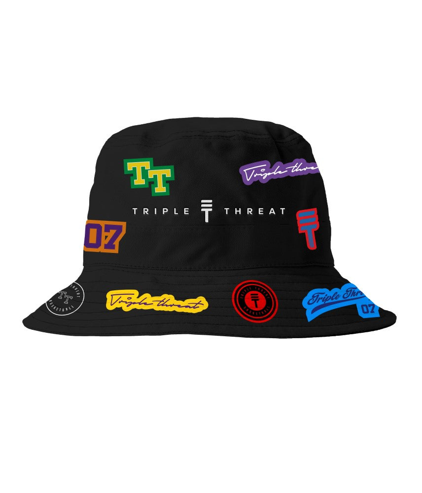 Triple Threat Logo Bucket Hat Black