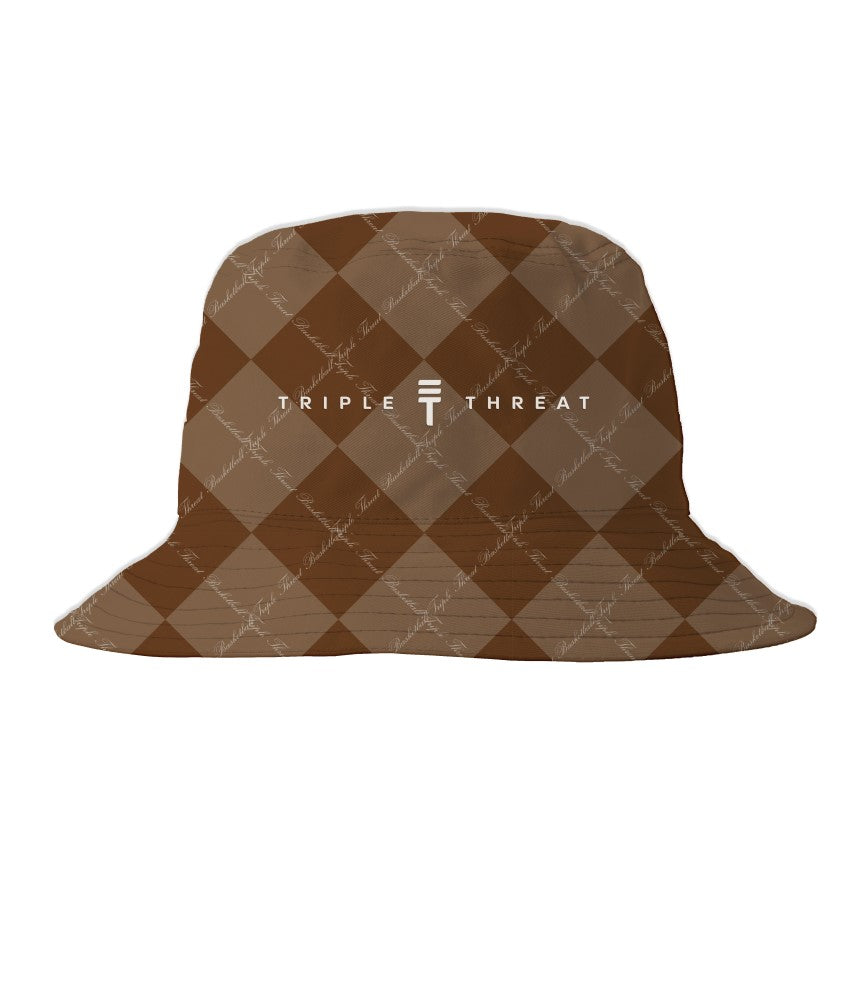 Triple Threat Diamond Bucket Hat Brown