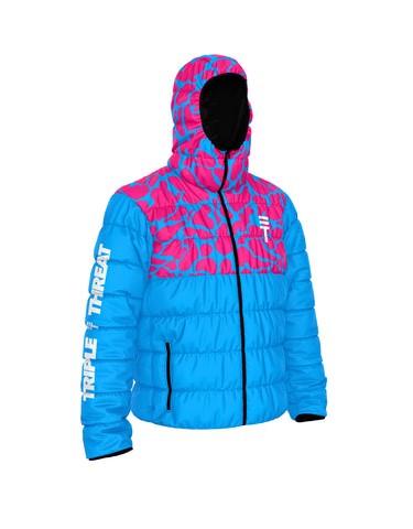 Triple Threat Puffer Jacket Blue/Pink