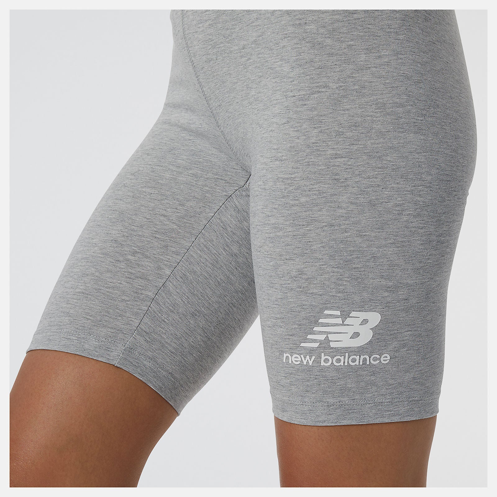 New Balance Women's Essentials Stacked Fitted Short Grey