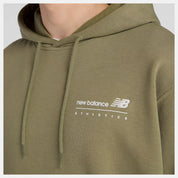 New Balance Linear Graphic French Terry Hoodie Olive