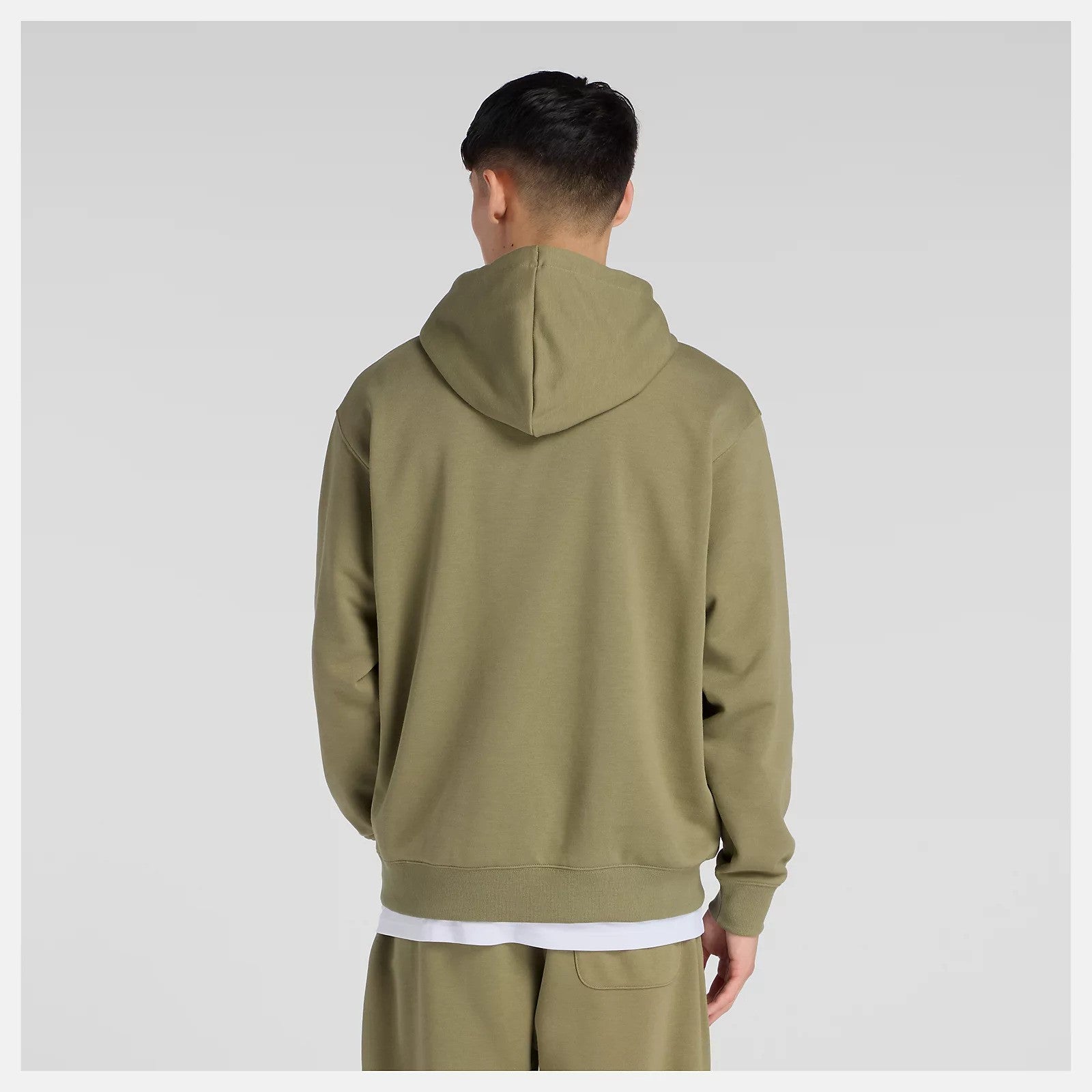 New Balance Linear Graphic French Terry Hoodie Olive
