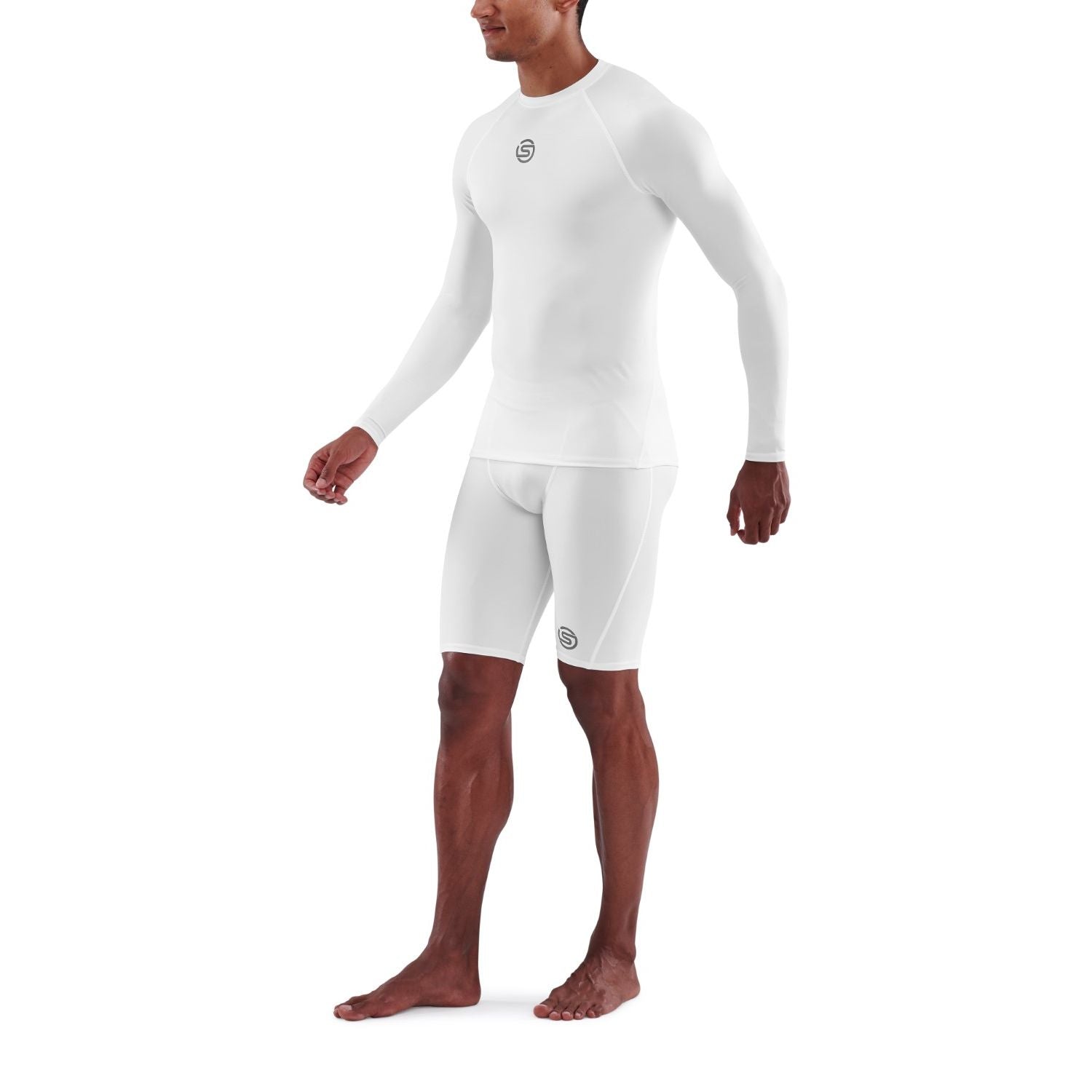 SKINS Men's Series-1 Long Sleeve Top White