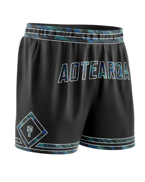 Triple Threat Kids Paua Basketball Short Black