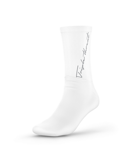 Triple Threat GOAT Script Sock White