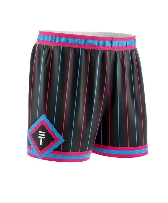 Triple Threat Kids Pinstripe Basketball Short Black