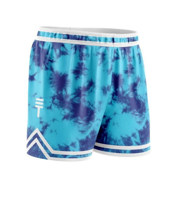 Triple Threat Kids Tie Dye Basketball Short Navy/Teal
