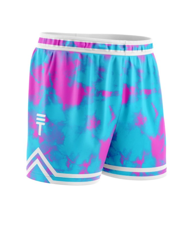 Triple Threat Kids Tie Dye Basketball Short Blue/Pink
