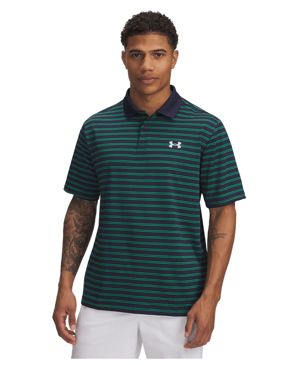 Under Armour Men's Matchplay Stripe Polo Navy/Green