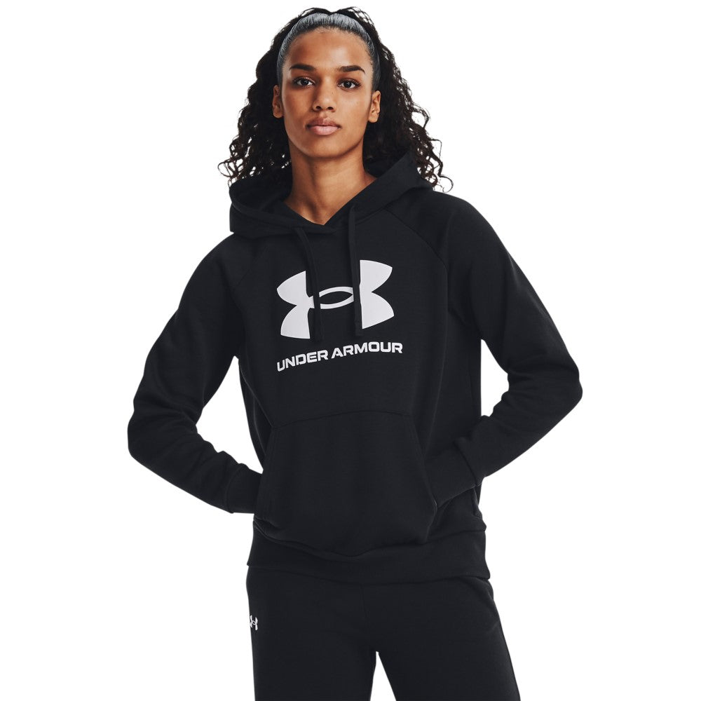 Under Armour Women's Rival Fleece Big Logo Hoodie Black