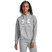 Under Armour Women's Rival Fleece Big Logo Hoodie Grey