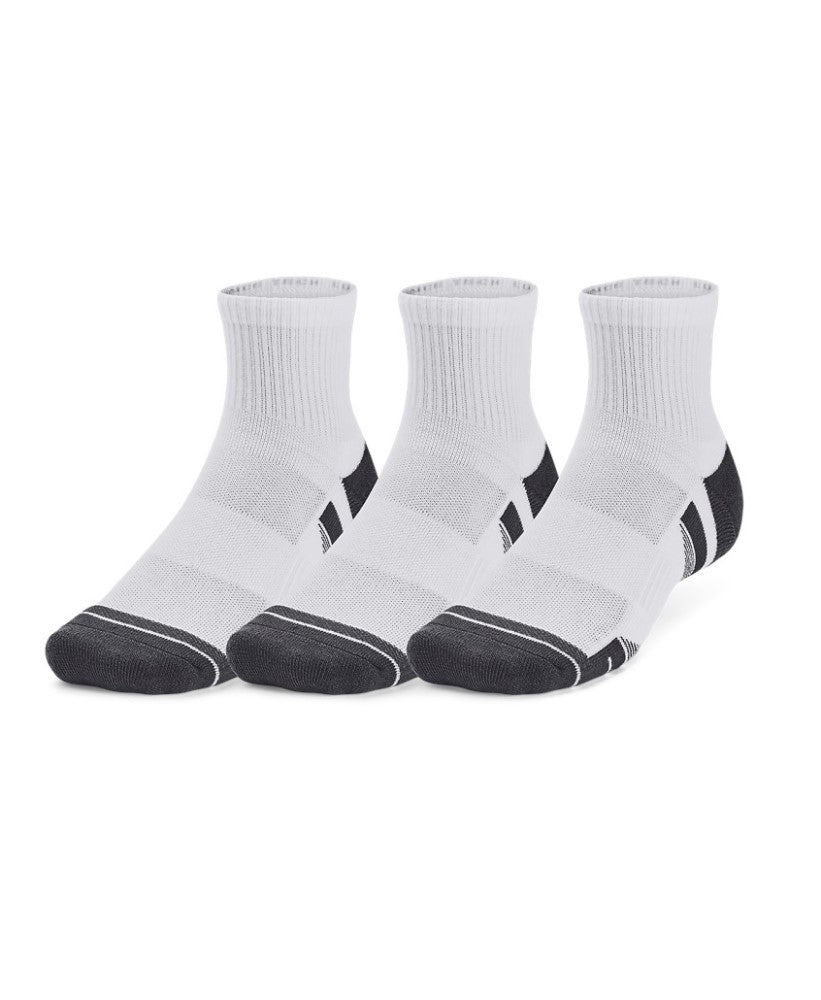 Under Armour Unisex Performance Tech 3-Pack Quarter Socks White